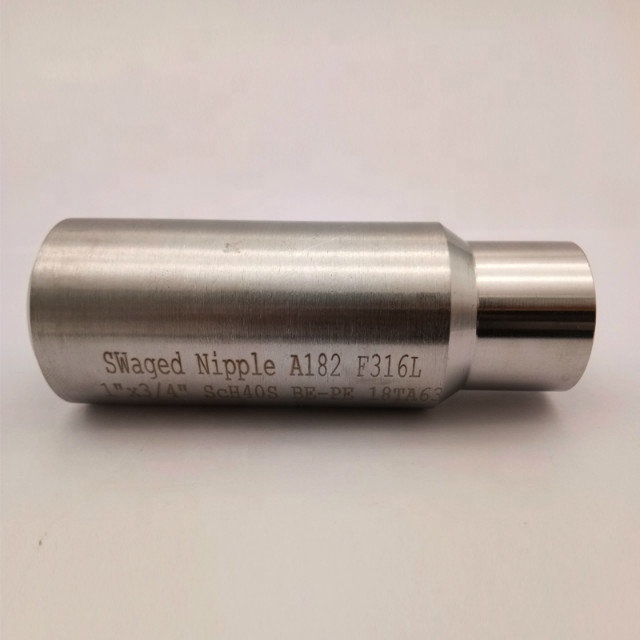 METAL ASTM A312 TP316L Swag concentrico Nipple BLE*PSE Fittings per tubi in acciaio inossidabile Swage Nipple 5