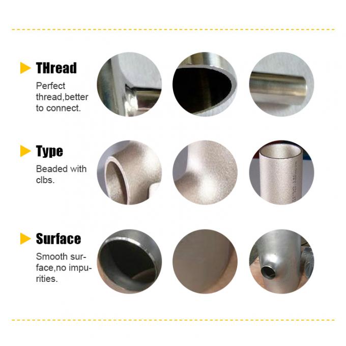 ASME B16.9 TR Acciaio inossidabile laminato a sabbia riducente Tee uguale a TEE 1/8 "-60" Butt welded SS Tube Fitting 1