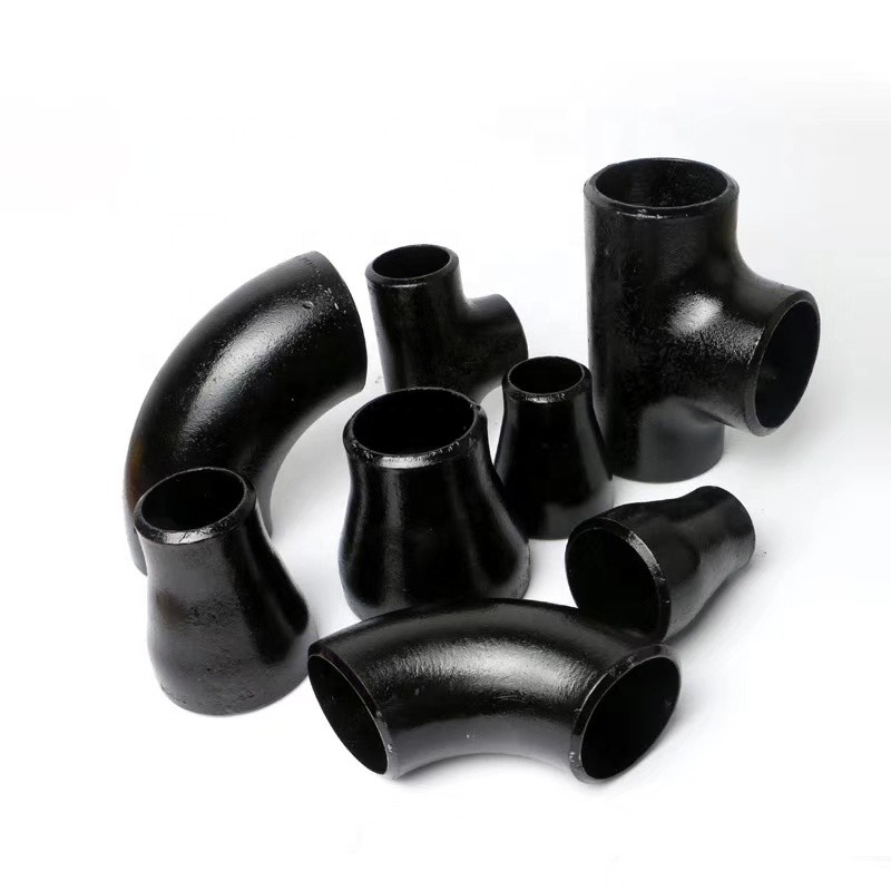 Carbon steel reducers butt welded pipe fittings concentric reducer with black painting